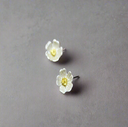 Floral Pearl Blossom Stud Earrings