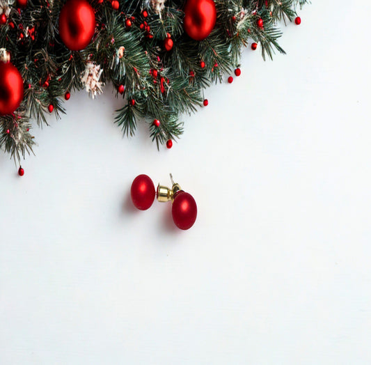 Red Blossom Pearl Earring